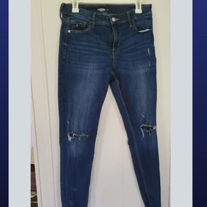 10 Long- high waisted skinny distressed jeans